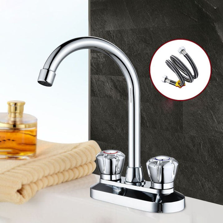 Lisslune | High arch brass bathroom faucet double handle sink faucet