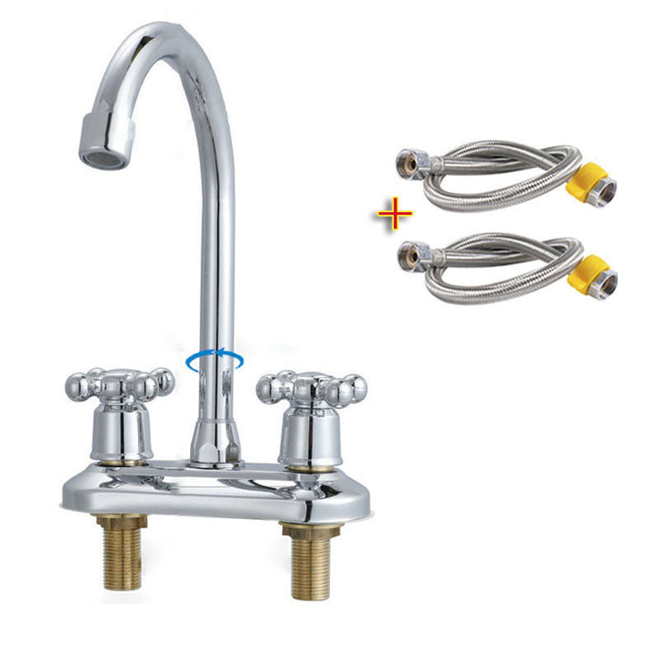 Lisslune | Button handle central faucet Contemporary design sink faucet 2-hole faucet for the bathroom