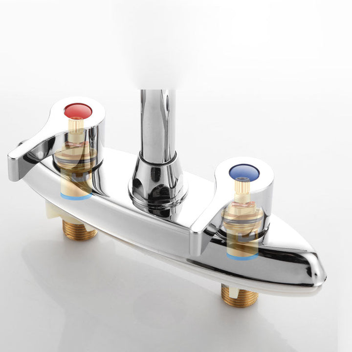 Lisslune | Modern Center Set Faucet Chrome 2 Handle Swivel Spout Sink Faucet