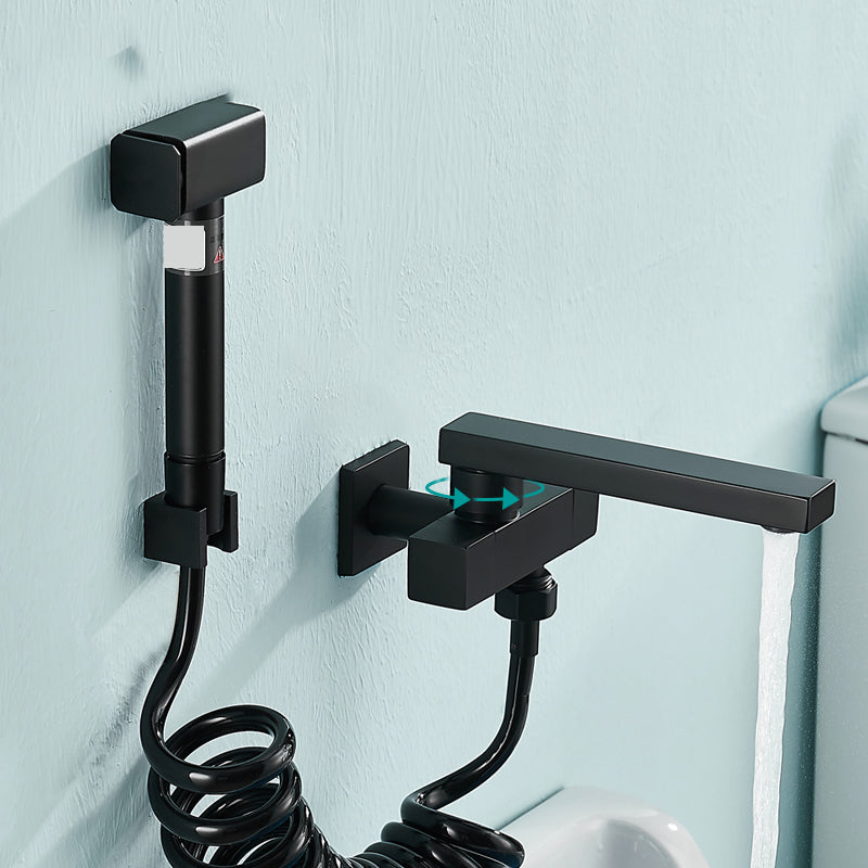 Lisslune | Modern Bathtub Filler Wall Mount Hand Shower Swiveling Copper Bathtub Filler with Single Lever Handle