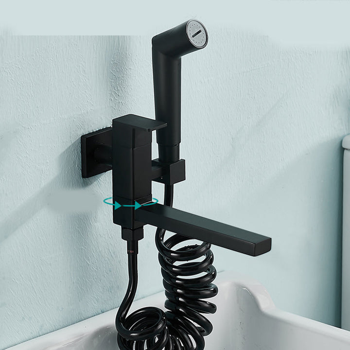 Lisslune | Modern Bathtub Filler Wall Mount Hand Shower Swiveling Copper Bathtub Filler with Single Lever Handle