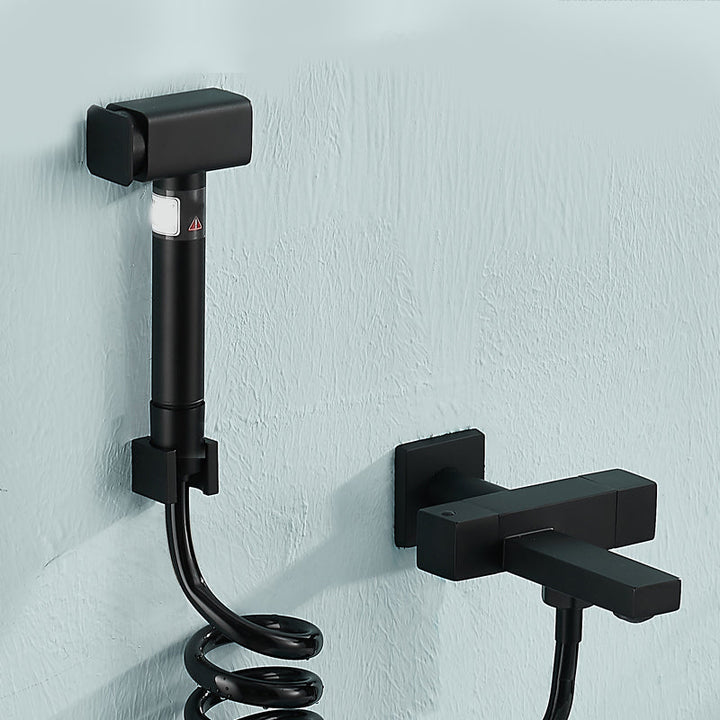 Lisslune | Modern Bathtub Filler Wall Mount Hand Shower Swiveling Copper Bathtub Filler with Single Lever Handle