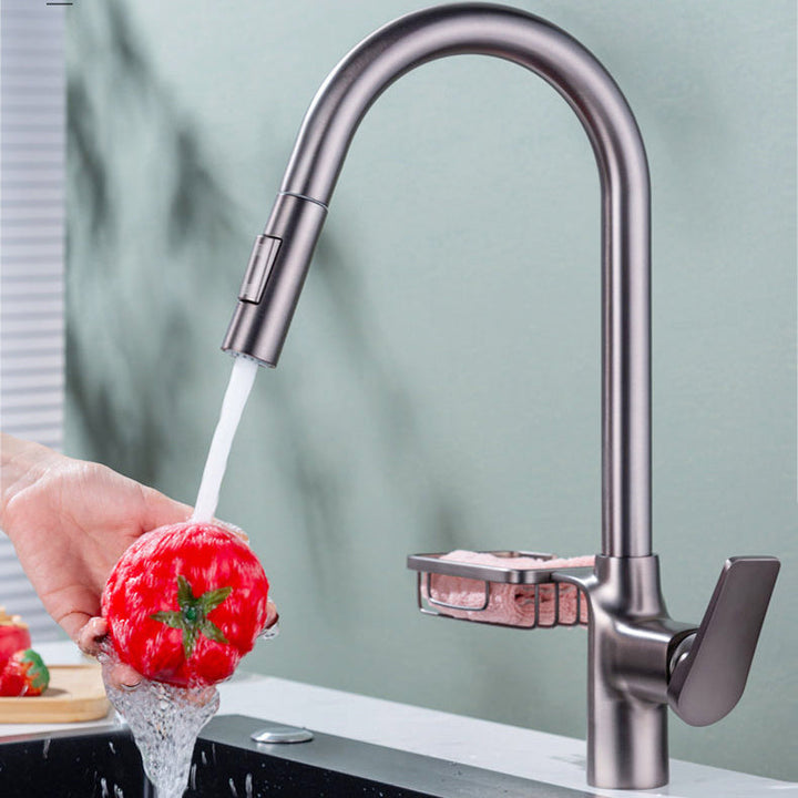 Lisslune | Goose Neck Kitchen Sink Faucet Three-Way with Pull-Down Spray Head