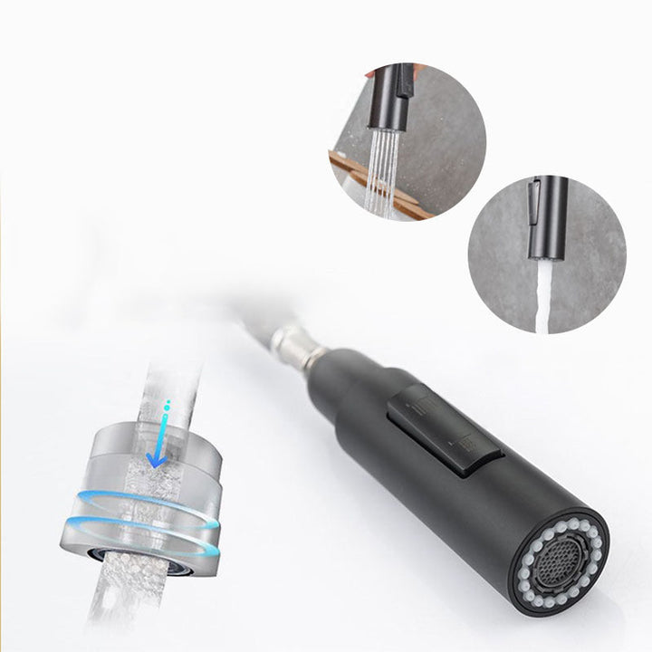 Lisslune | Goose Neck Kitchen Sink Faucet Three-Way with Pull-Down Spray Head