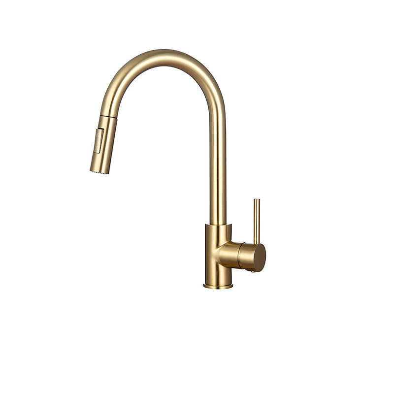 Lisslune | Goose Neck Kitchen Sink Faucet Three-Way with Pull-Down Spray Head