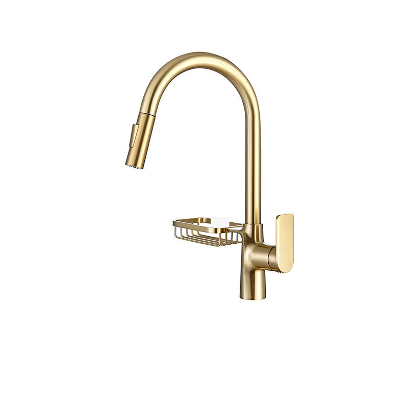 Lisslune | Goose Neck Kitchen Sink Faucet Three-Way with Pull-Down Spray Head