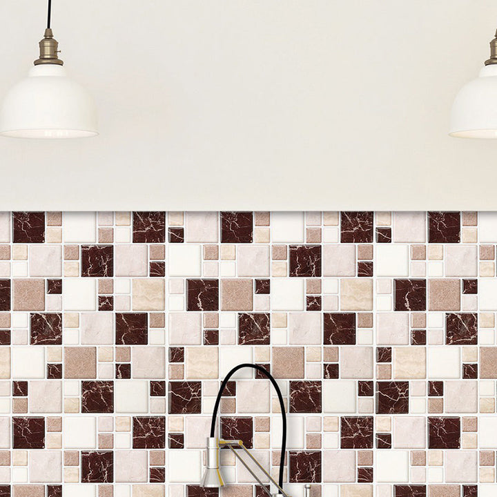 Lisslune | Pattern Matte Color Stone Peel and Stick Mosaic Tile Peel and Stick Tile Set of 2