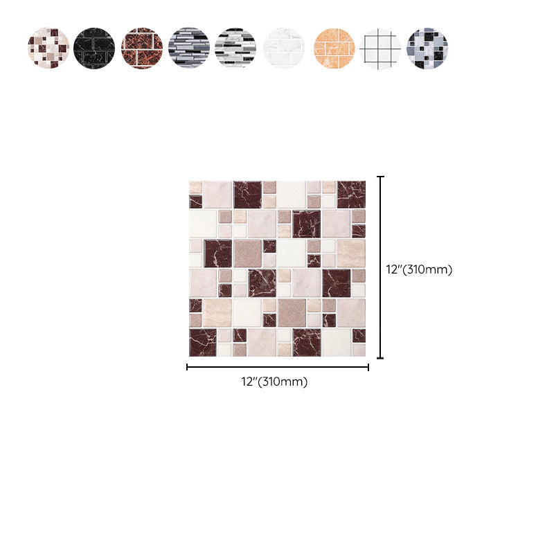 Lisslune | Pattern Matte Color Stone Peel and Stick Mosaic Tile Peel and Stick Tile Set of 2