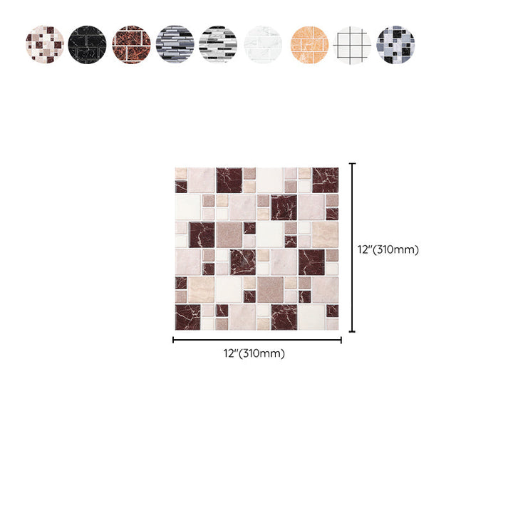 Lisslune | Pattern Matte Color Stone Peel and Stick Mosaic Tile Peel and Stick Tile Set of 2