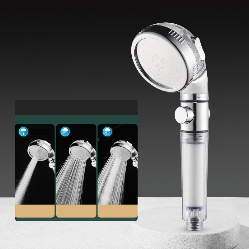 Lisslune | Modern Handheld Shower Head Round Filter Ball Spray Head in Silver