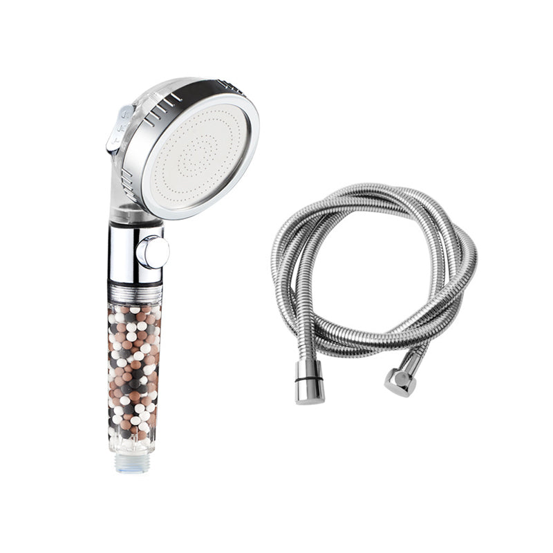 Lisslune | Modern Handheld Shower Head Round Filter Ball Spray Head in Silver