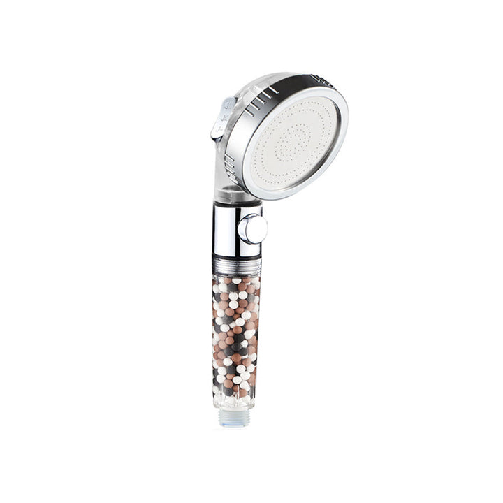 Lisslune | Modern Handheld Shower Head Round Filter Ball Spray Head in Silver