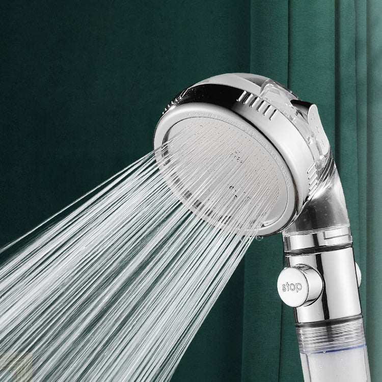 Lisslune | Modern Handheld Shower Head Round Filter Ball Spray Head in Silver