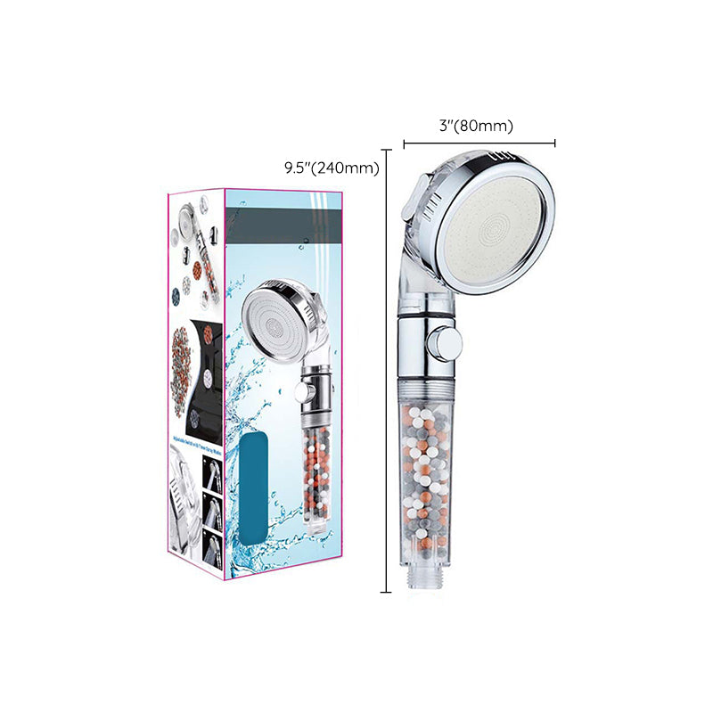 Lisslune | Modern Handheld Shower Head Round Filter Ball Spray Head in Silver