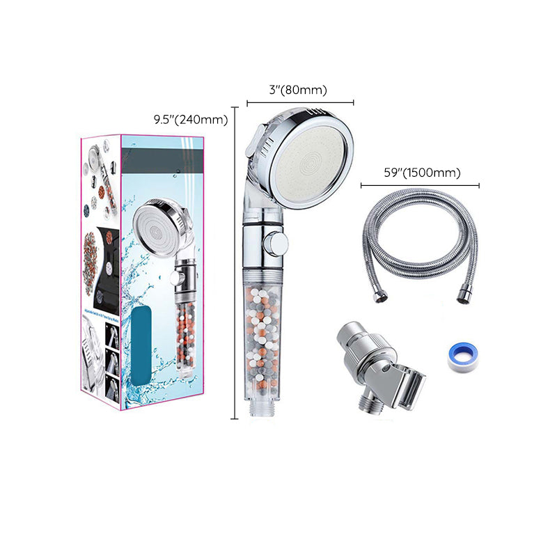 Lisslune | Modern Handheld Shower Head Round Filter Ball Spray Head in Silver
