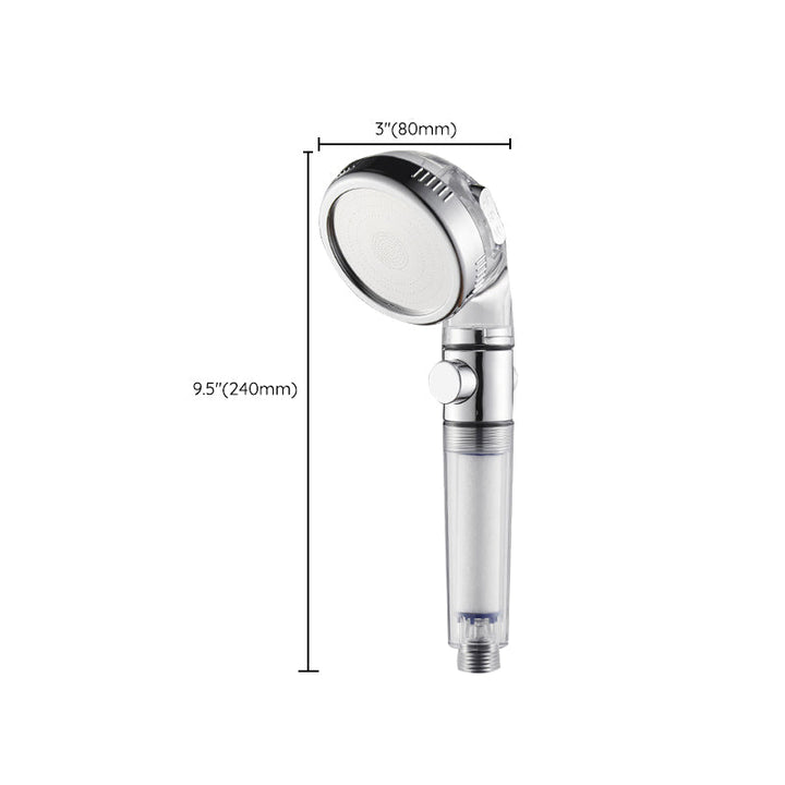 Lisslune | Modern Handheld Shower Head Round Filter Ball Spray Head in Silver
