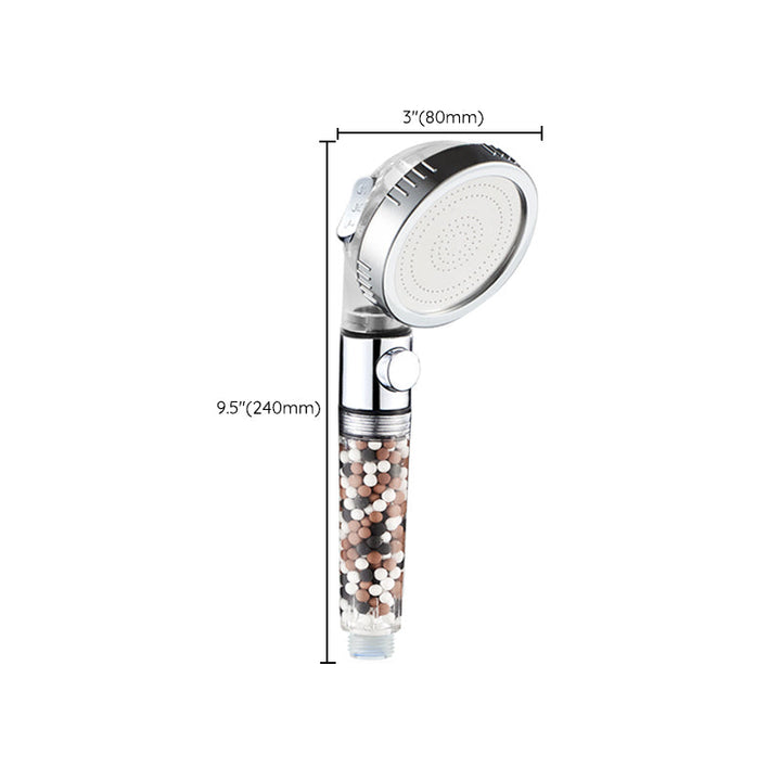 Lisslune | Modern Handheld Shower Head Round Filter Ball Spray Head in Silver