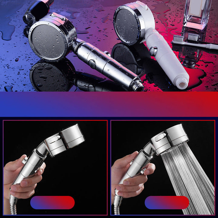 Lisslune | Contemporary Handheld Showerhead Round 3 Settings Sprayhead in Silver