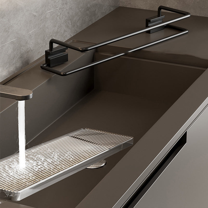 Lisslune | Mattes Black Bathroom Hardware Set Metal & Acrylic Bathroom Shelf/Towel Holder/Bathrobe Hook