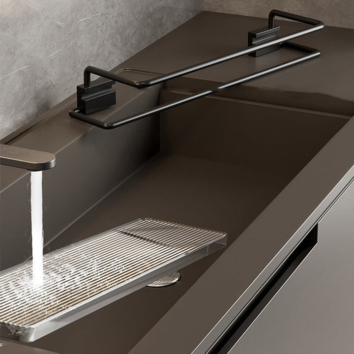 Lisslune | Mattes Black Bathroom Hardware Set Metal & Acrylic Bathroom Shelf/Towel Holder/Bathrobe Hook