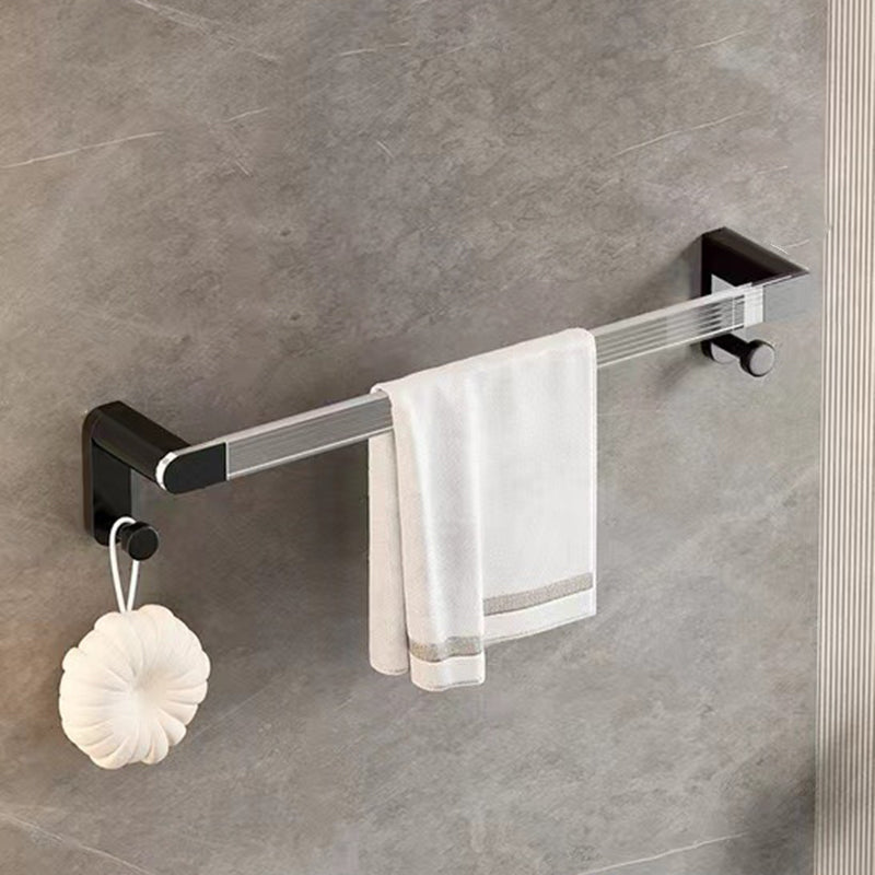 Lisslune | Mattes Black Bathroom Hardware Set Metal & Acrylic Bathroom Shelf/Towel Holder/Bathrobe Hook