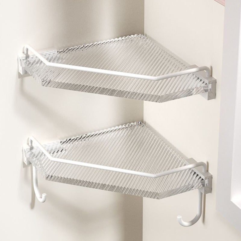Lisslune | White & Clear Acrylic Bath Accessory Set with Towel Holder/Paper Holder/Bathrobe Hook