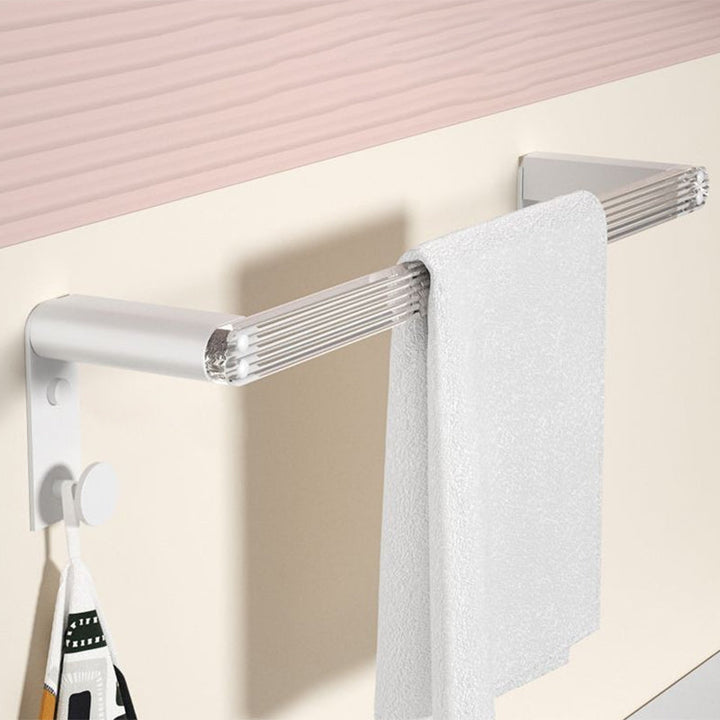 Lisslune | White & Clear Acrylic Bath Accessory Set with Towel Holder/Paper Holder/Bathrobe Hook