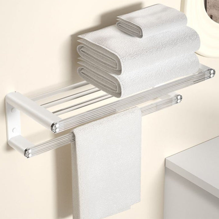Lisslune | White & Clear Acrylic Bath Accessory Set with Towel Holder/Paper Holder/Bathrobe Hook