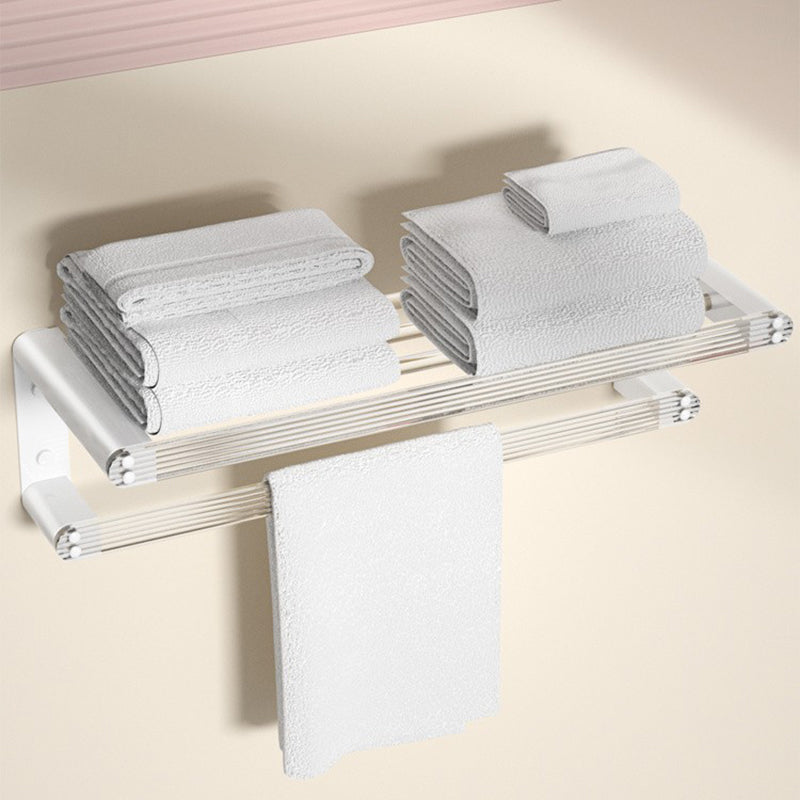 Lisslune | White & Clear Acrylic Bath Accessory Set with Towel Holder/Paper Holder/Bathrobe Hook