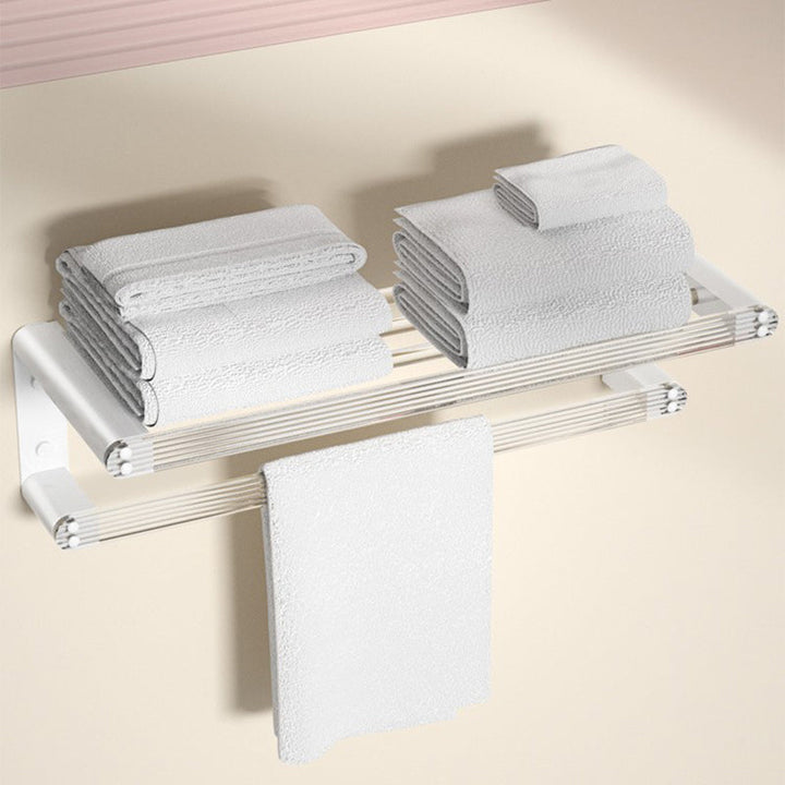 Lisslune | White & Clear Acrylic Bath Accessory Set with Towel Holder/Paper Holder/Bathrobe Hook