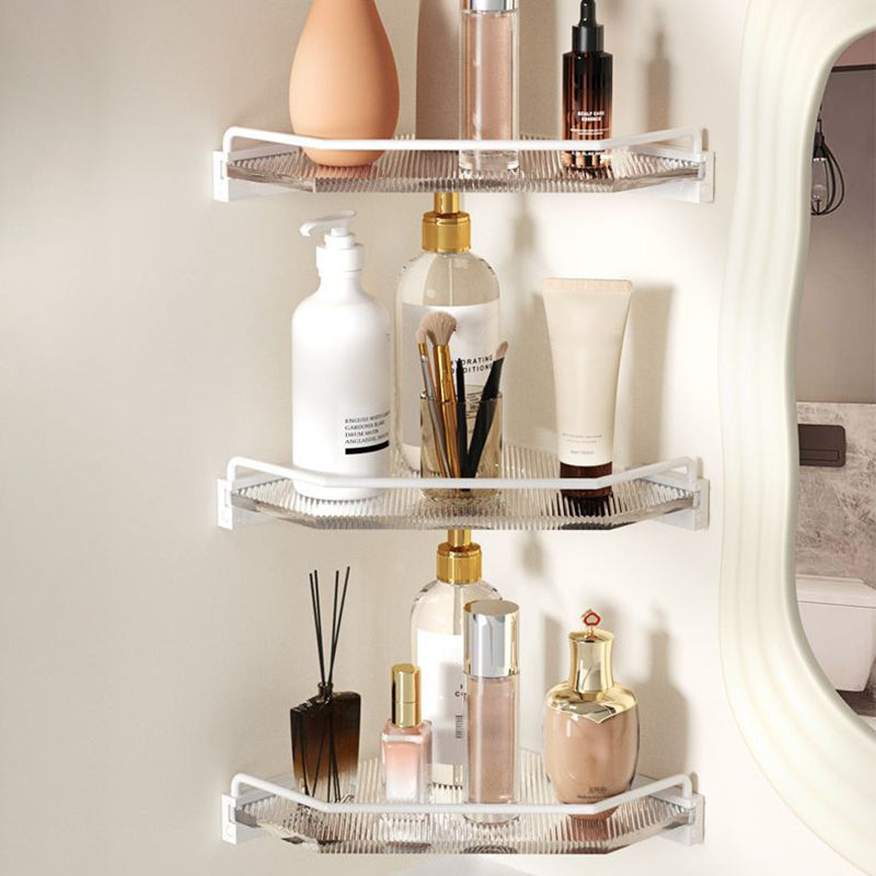 Lisslune | White & Clear Acrylic Bath Accessory Set with Towel Holder/Paper Holder/Bathrobe Hook