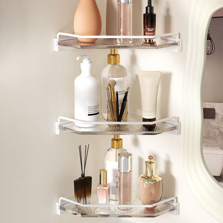 Lisslune | White & Clear Acrylic Bath Accessory Set with Towel Holder/Paper Holder/Bathrobe Hook