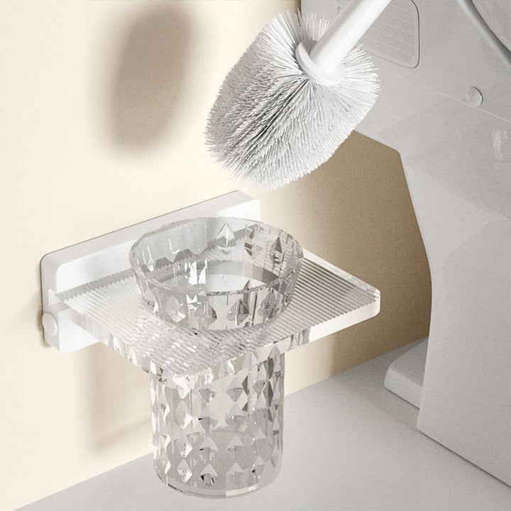 Lisslune | White & Clear Acrylic Bath Accessory Set with Towel Holder/Paper Holder/Bathrobe Hook