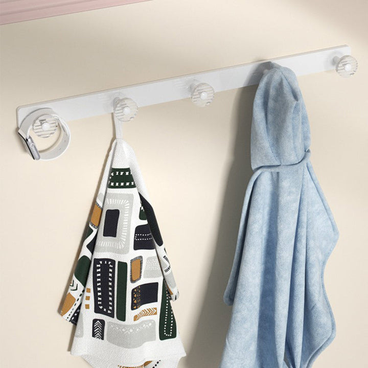 Lisslune | White & Clear Acrylic Bath Accessory Set with Towel Holder/Paper Holder/Bathrobe Hook