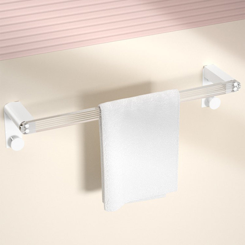 Lisslune | White & Clear Acrylic Bath Accessory Set with Towel Holder/Paper Holder/Bathrobe Hook