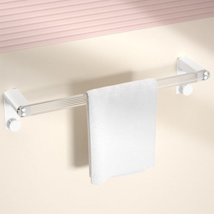 Lisslune | White & Clear Acrylic Bath Accessory Set with Towel Holder/Paper Holder/Bathrobe Hook