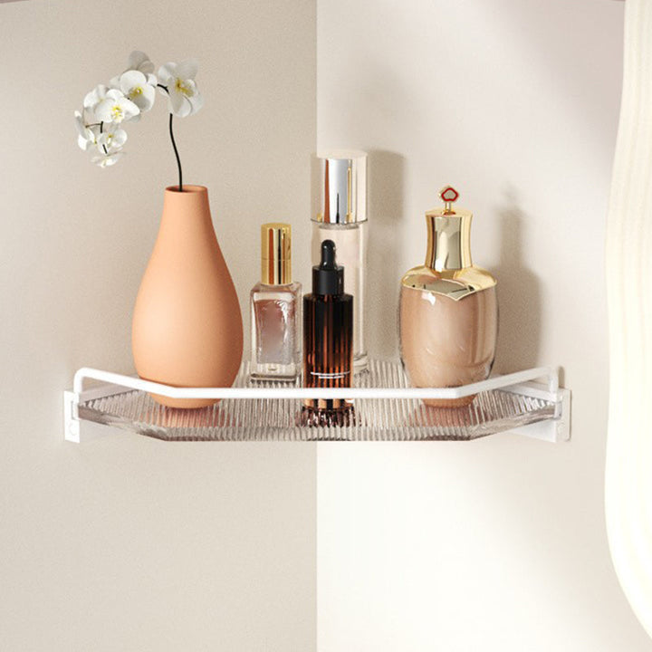 Lisslune | White & Clear Acrylic Bath Accessory Set with Towel Holder/Paper Holder/Bathrobe Hook