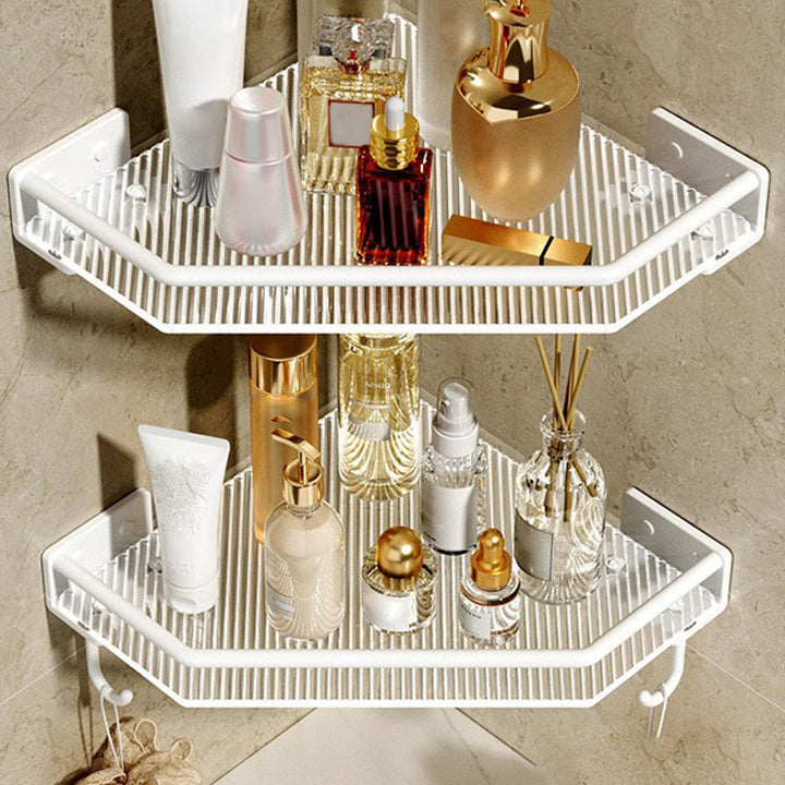 Lisslune | White & Clear Acrylic Bath Accessory Set with Towel Holder/Paper Holder/Bathrobe Hook