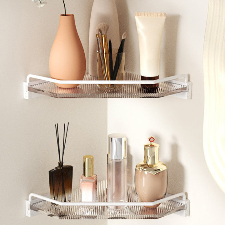 Lisslune | White & Clear Acrylic Bath Accessory Set with Towel Holder/Paper Holder/Bathrobe Hook