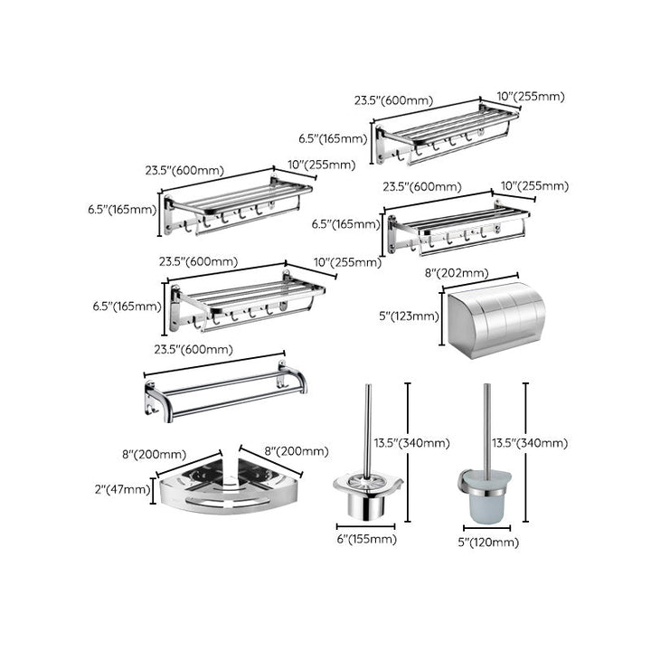 Lisslune | 6-piece stainless steel modern bathroom accessories as a single item or as a set