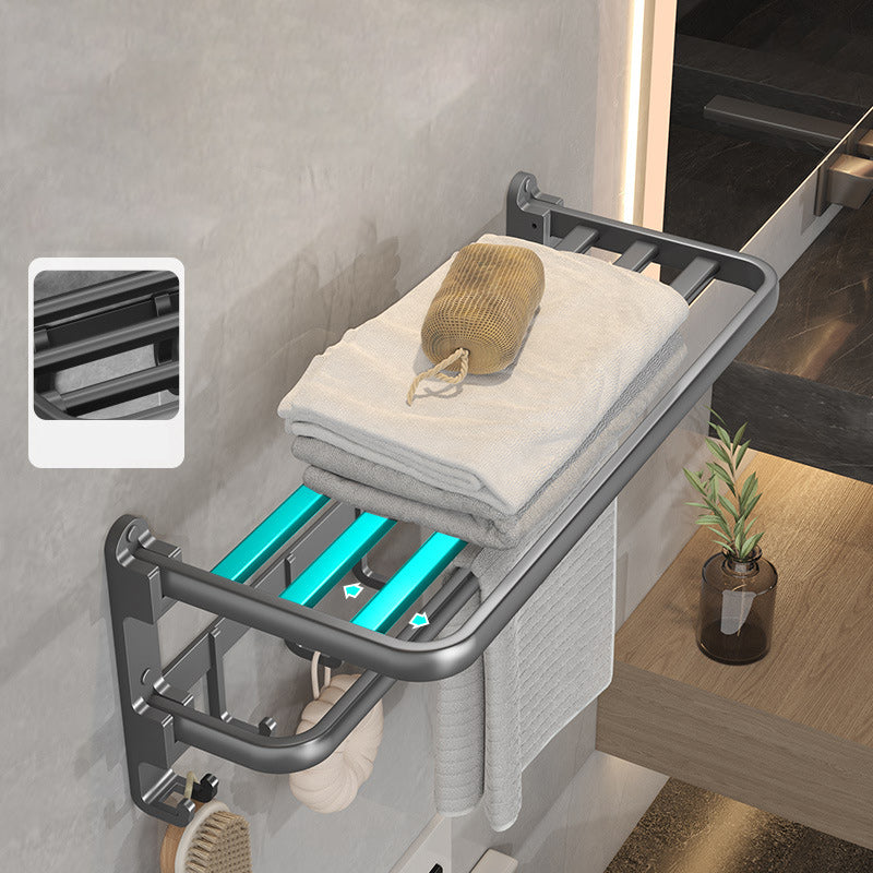 Lisslune | Contemporary gray bathroom fixture set with bathroom shelf/towel holder/robe hook/toilet paper holder