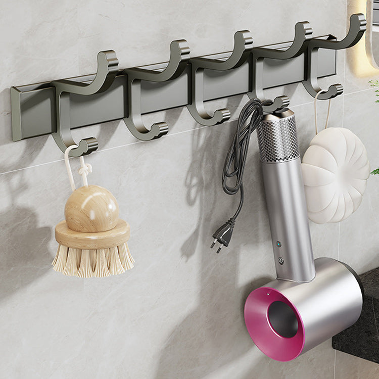 Lisslune | Modern gray bathroom hardware set with bath shelf/towel holder/robe hook/toilet paper holder