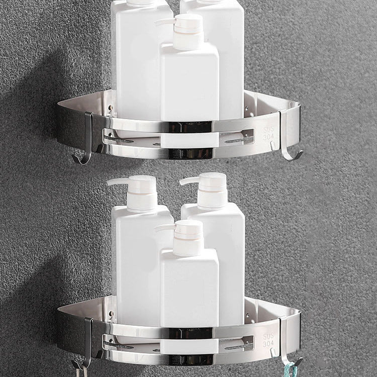 Lisslune | Polished Chrome Bathroom Accessories Set made of Stainless Steel with Bathroom Shelf/Bathrobe Hook/Towel Bar
