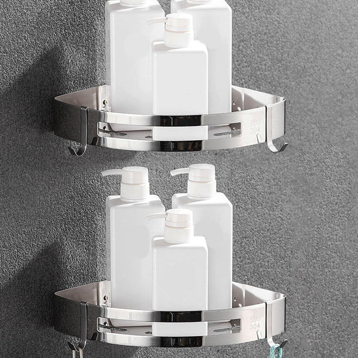 Lisslune | Polished Chrome Bathroom Accessories Set made of Stainless Steel with Bathroom Shelf/Bathrobe Hook/Towel Bar