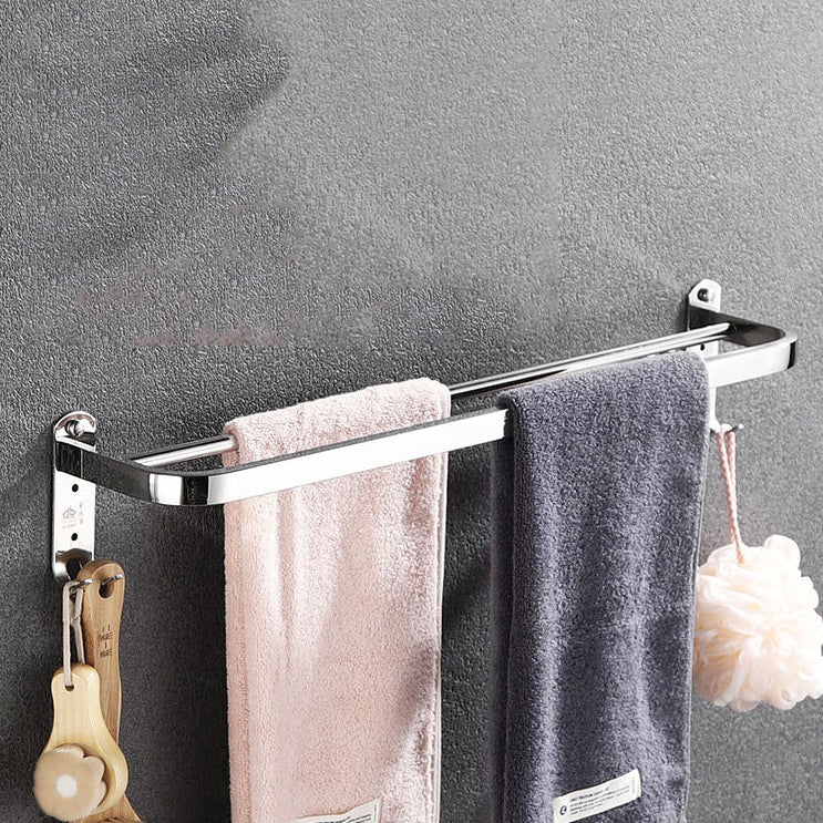 Lisslune | Polished Chrome Bathroom Accessories Set made of Stainless Steel with Bathroom Shelf/Bathrobe Hook/Towel Bar