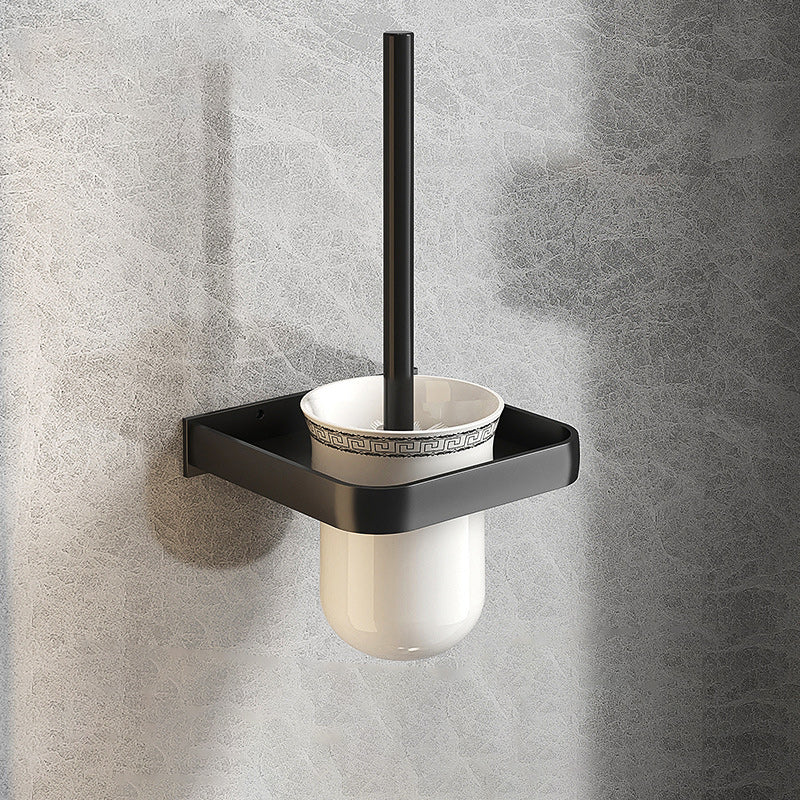 Lisslune | Modern Matte Black Bathroom Accessory Set with Bath Shelf/Towel Hook/Towel Bar