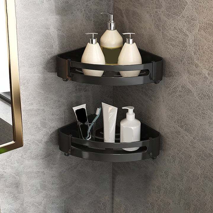 Lisslune | Modern Matte Black Bathroom Accessory Set with Bath Shelf/Towel Hook/Towel Bar