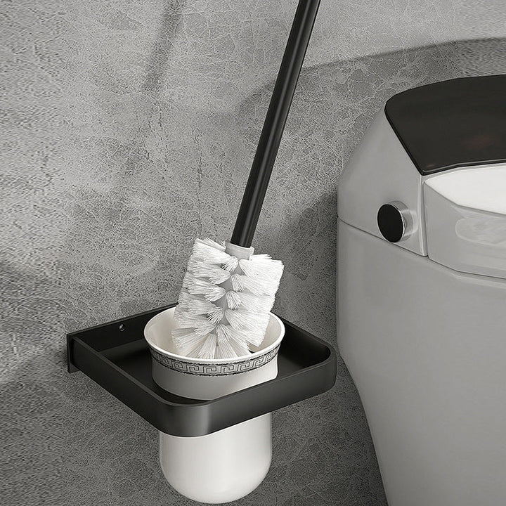 Lisslune | Modern Matte Black Bathroom Accessory Set with Bath Shelf/Towel Hook/Towel Bar