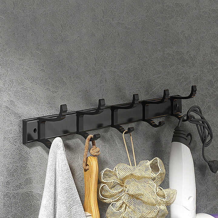 Lisslune | Modern Matte Black Bathroom Accessory Set with Bath Shelf/Towel Hook/Towel Bar