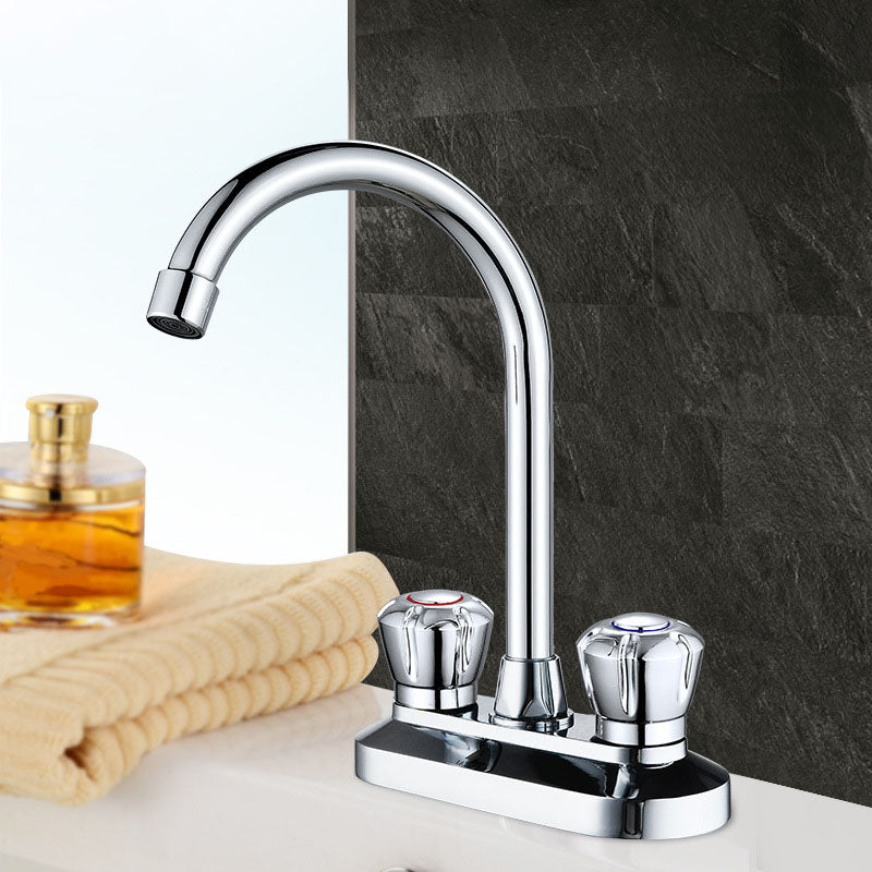 Lisslune | High arch brass bathroom faucet double handle sink faucet